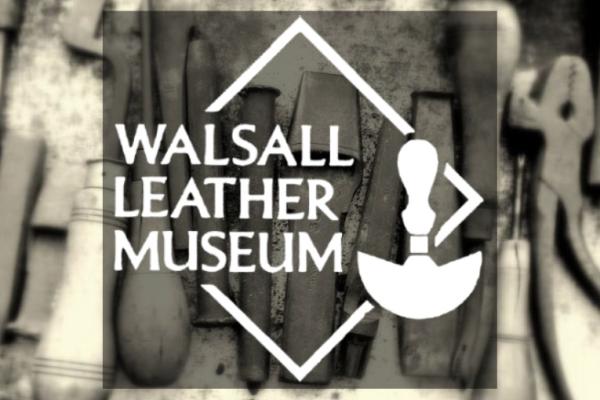 Walsall Leather Museum logo with tools in background