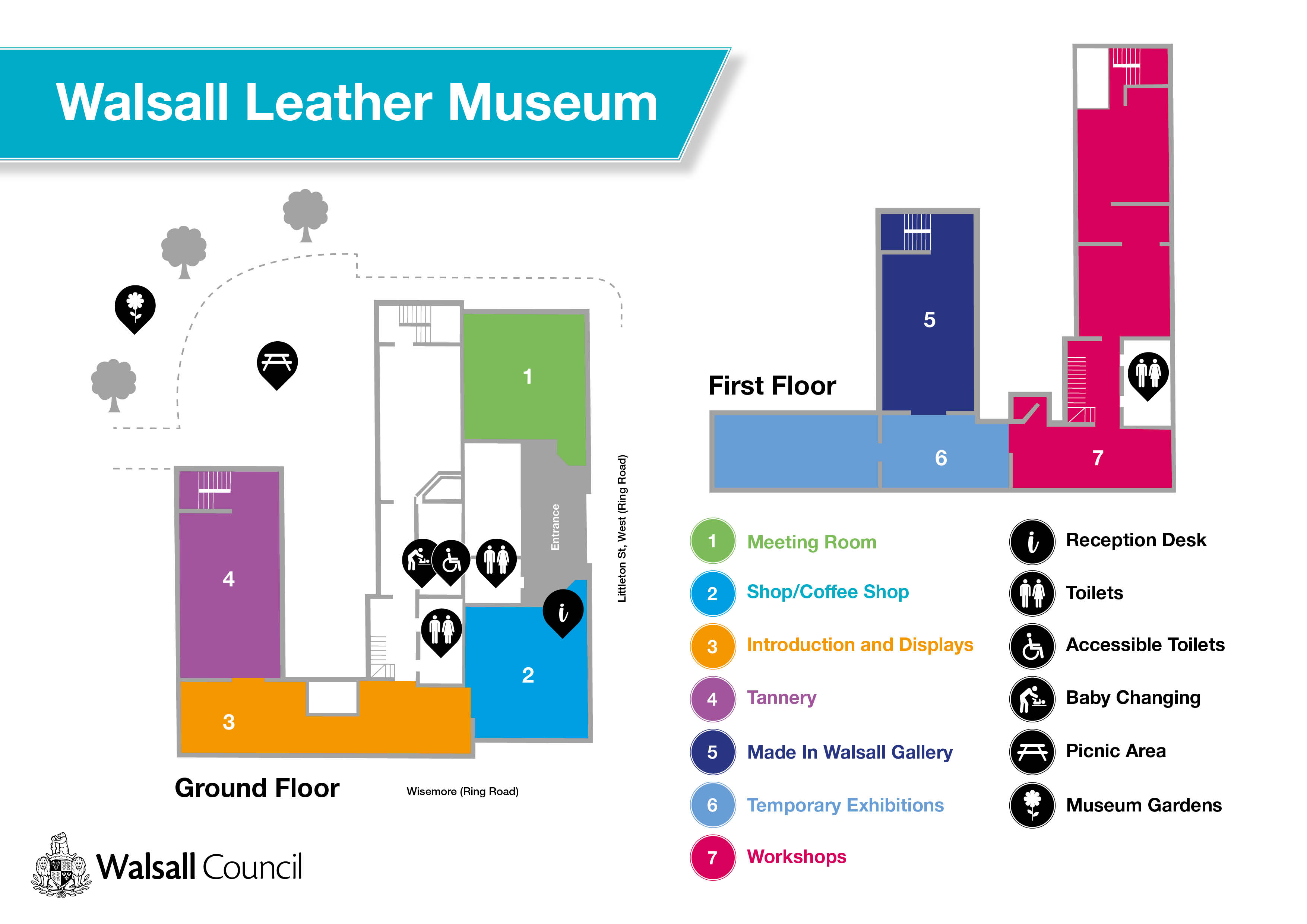 Layout of Walsall Leather Museum